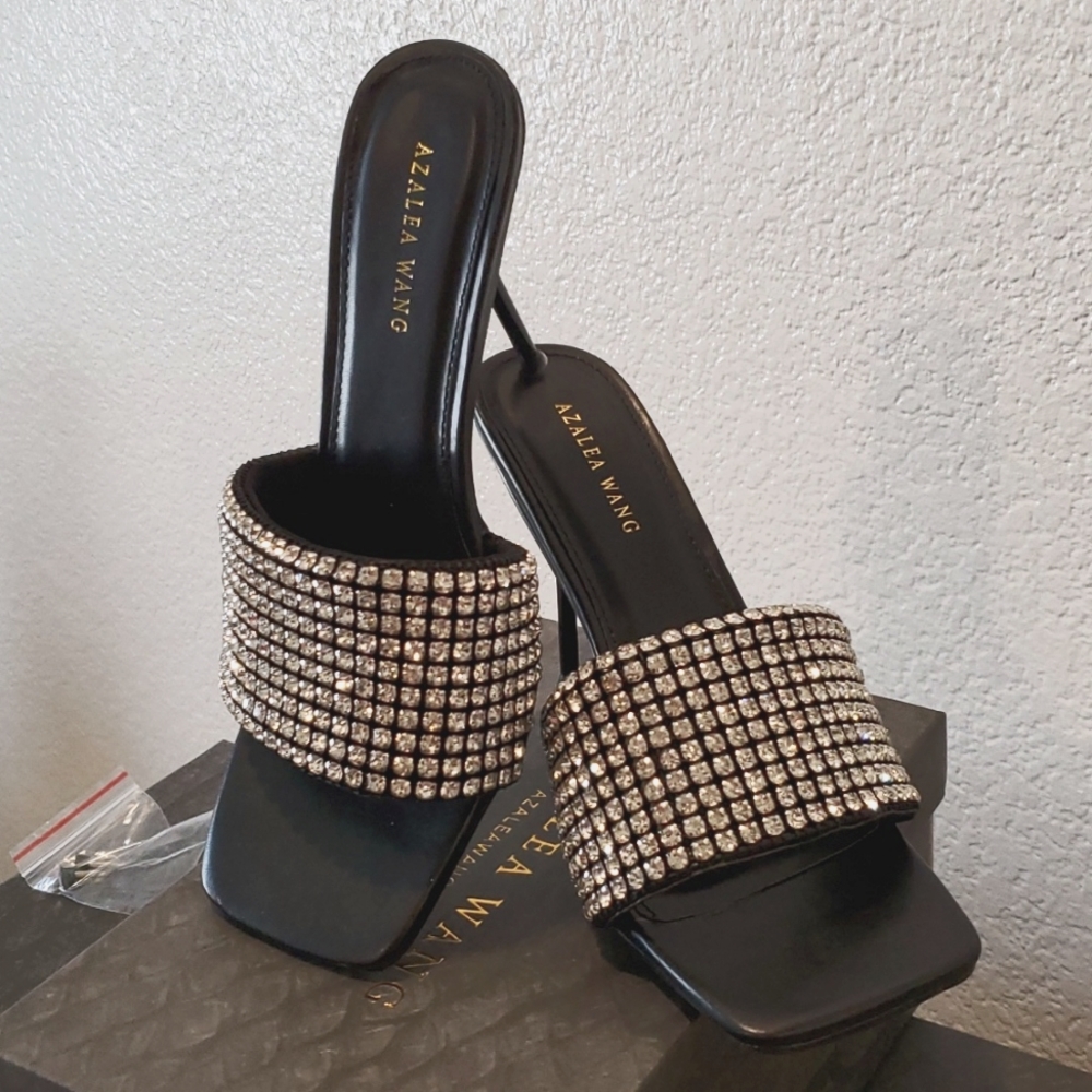 Rhinestone stiletto sandal in Black size 8.5  & 11